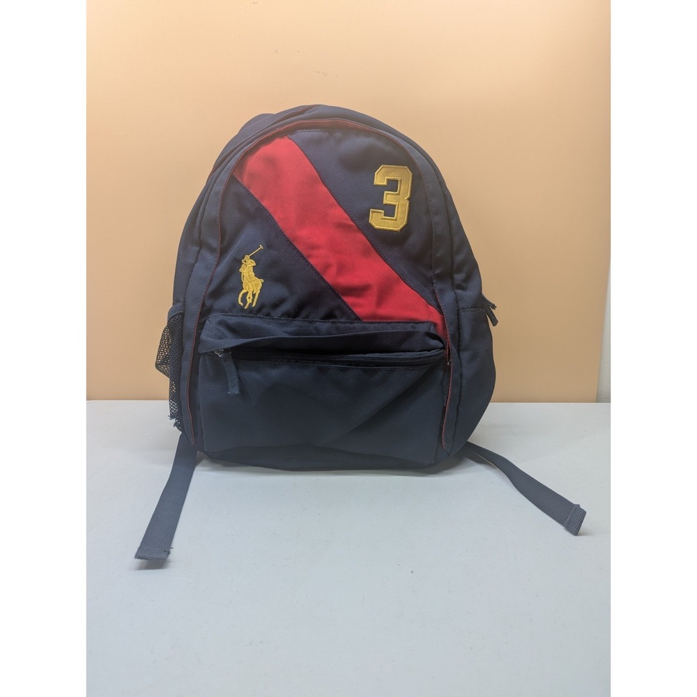 Polo Ralph Lauren  Backpack Men Limited Edition Blue Red Stripe Pony Rare *Read